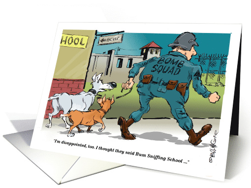Blank Any Occasion Bomb Sniffing Dog Trainee Cartoon card (1505152)