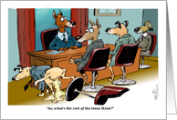 Amusing enough already! TGIF and meetings cartoon card