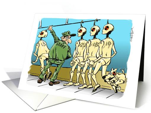 Amusing test dummies celebrating Hump day cartoon card (1507126)