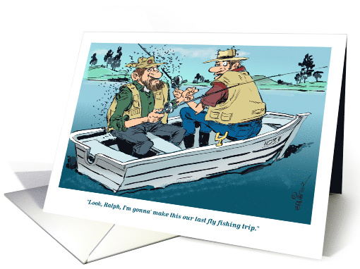 National take a break and Go Fishing Day - June 18 cartoon card