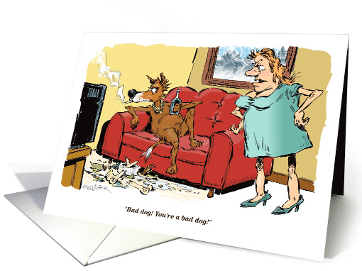 Amusing Bring Your Dog to Work Day and get him off the couch card