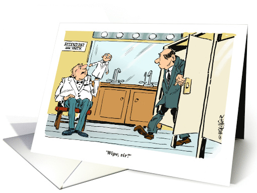 Amusing bathroom humor on your male boss's birthday card (1511520)