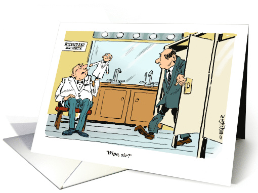 Funny bathroom humor on your male business boss's birthday card