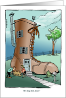 Blank dog shit on your heel all occasion cartoon greeting card