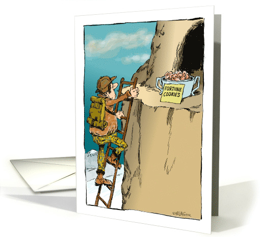 Amusing good luck with driving test and fortune cookies cartoon card