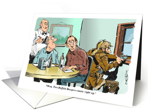 Amusing National Hamburger Day buffalo burger celebration card