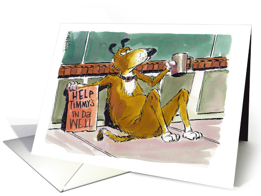 Amusing blank any occasion rescue dog cartoon card (1517432)