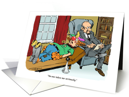 Clown and Doctor's Couch General Happy Birthday Cartoon card (1520730)