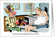 Amusing Health Pronouncement That All’s Well Clown Cartoon card