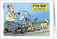 Amusing blank any occasion dog auto walker machine cartoon card