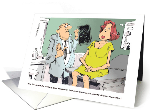 Remember, if you can, National No Bra Day October 13 cartoon card