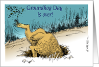 Amusing belated Groundhog Day and Hog returning to hole card