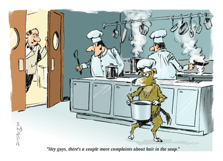 Amusing Kitchen Scene to Accompany a Happy Hour Invite