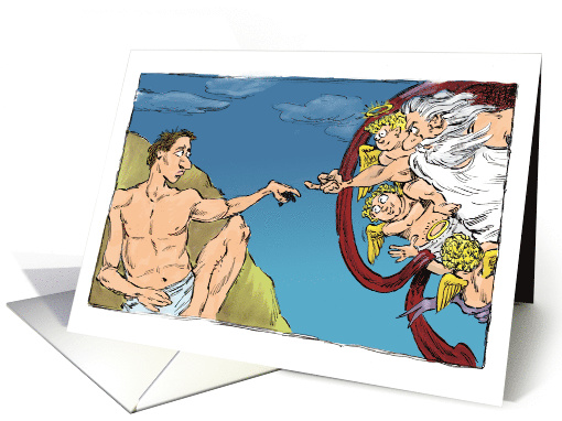 Amusing Off Color Tax Day Holiday and the Gods Cartoon card (1556670)