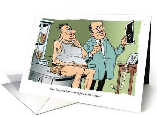 Funny Blank All Purpose Doctor Offers Patient a Good Outlook card