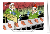 Amusing Off-color Gingerbread Man Anti-Christmas Assembly Line card