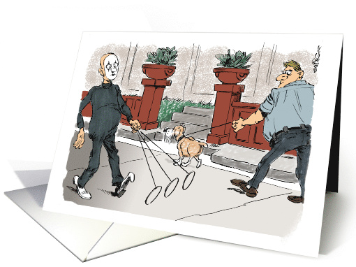 Amusing Announcement of New Dog Walker or Cat Care Service card