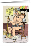 Amusing Street Entrepreneur and His Map Sales Blank card