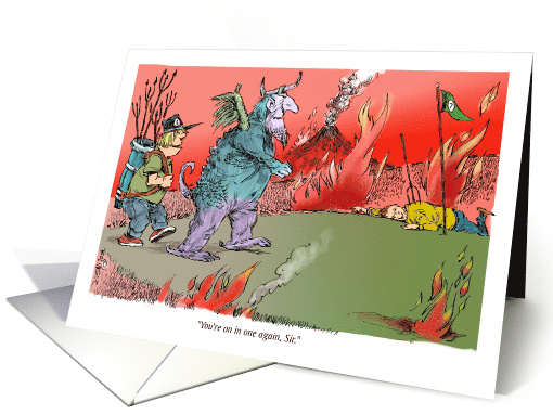 Amusing Blank All Occasion Golf In Hell Cartoon card (1570218)