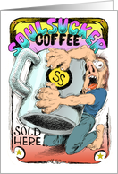 Java addict’s giant mug invitation to meet over coffee cartoon card