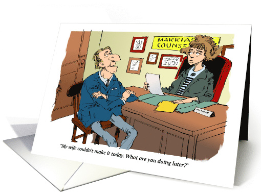Humorous Will You Be My Date Cartoon Message from a Man card (1598404)