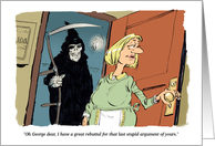 Man’s Apology to a Woman After a Rough Argument Cartoon card