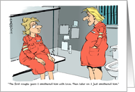 Announcement of divorce or break up through jail humor cartoon card