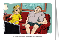 Raise a Glass to the American Football Day Holiday Cartoon card