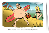 Amusing Wedding Anniversary for Spouse and an Unforgettable View Cartoon card