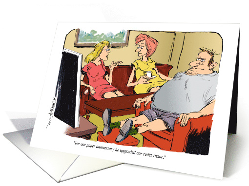 Humorous Spousal Anniversary Card for the Paper Anniversary card