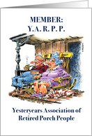 Amusing General Retirement Congrats and Porch People Cartoon card