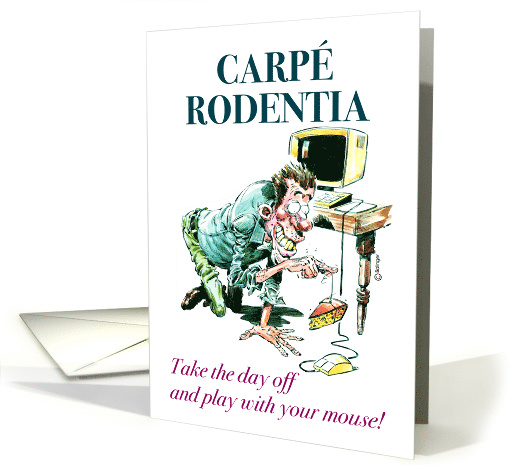 Amusing Take a Day Off from the COVID-19 Bug Cartoon card (1606104)