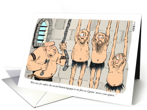 Amusing COVID-19 Social Distancing Gap Get Well Cartoon card (1606896)