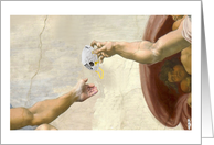 A COVID 19 Note of Advice and God Passing Mask to Adam Encouragement card
