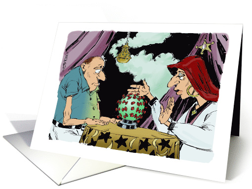 Gypsy Foretelling a COVID 19 Free Future and I Miss You card (1610498)
