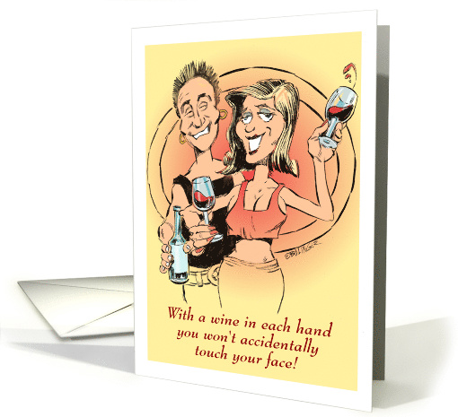 Amusing All Occasion Blank COVID 19 Health Rule Cartoon card (1611202)