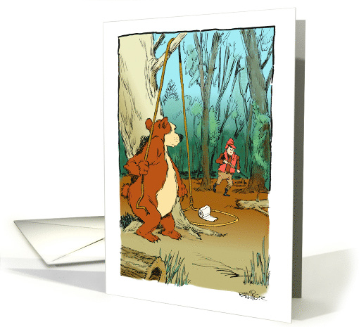 Blank Any Occasion COVID 19 Hunting Toilet Paper Cartoon card