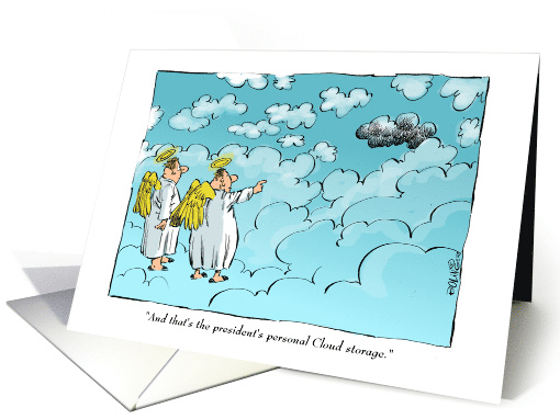 Amusing Presidential Cloud Storage Cartoon card (1621560)
