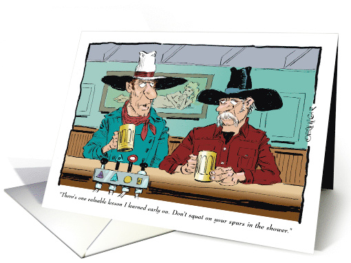 Amusing Cowboy Themed Invite to Happy Hour card (1625480)