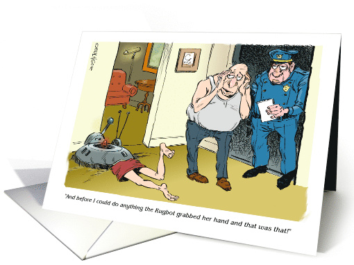 Amusing Friday the 13th Holiday Caution Cartoon card (1626342)