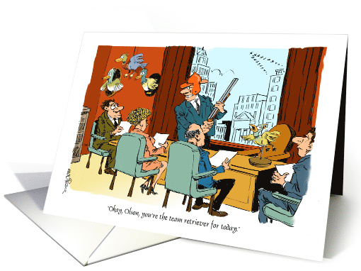 Amusing Employee of the Month Thank You Cartoon card (1629234)