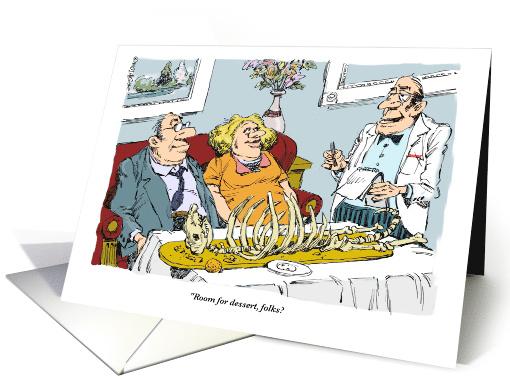 Amusing Be My Date Request Cartoon Couple in Restaurant card (1634368)