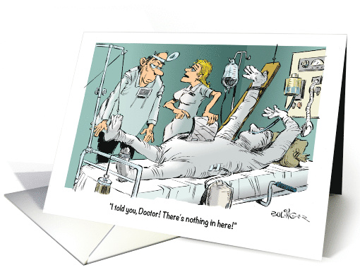 Get Well From Your Accident and Vacate the Hospital Cartoon card
