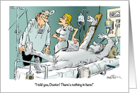 Get Well From Your Accident and Vacate the Hospital Cartoon card