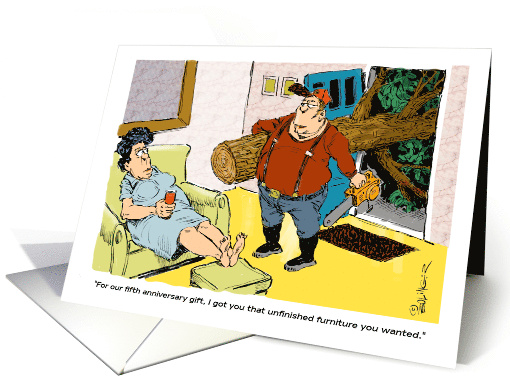 The Fifth Anniversary Gift of Wood Cartoon card (1641394)