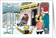 Parent Reminding Son at College of Family Seasonal Joys Cartoon card