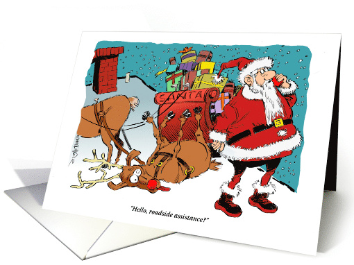 A Cartoon Santa Note to Reach a Loved One Across the Miles card