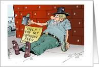 Blank Any Occasion Man Begging for Help to Pay Copyright Fees card