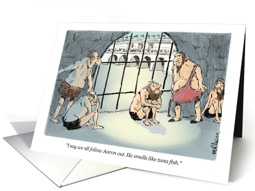 Blank Any Occasion Roman Coliseum and Prisoners Cartoon card (1664600)