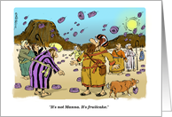 Happy Birthday Manna on Passover Holiday Cartoon card